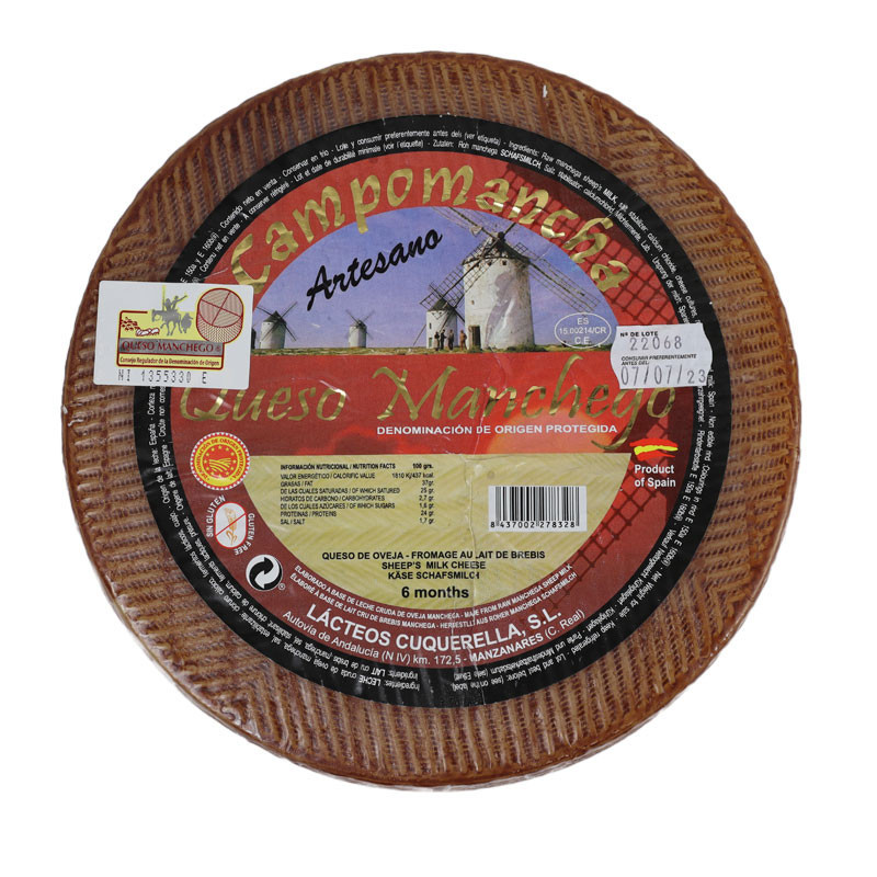 Semi Cured Manchego Cheese, D.O.P.  3kg