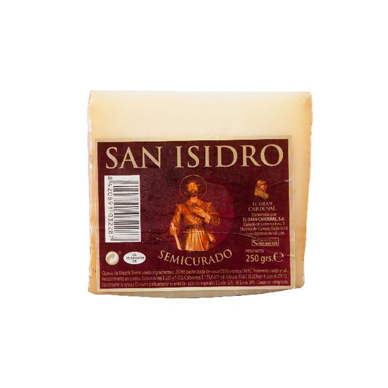 San Isidro Cured Semi Cured Cheese, 1 month old, pasteurised, 150g wedge