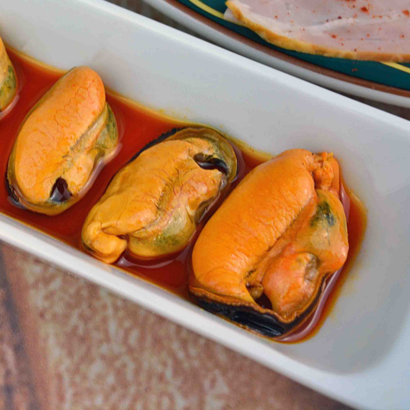 Tapas Mix - Preserved Seafood (mussels+sardinilla+squid), tin. Easy Open