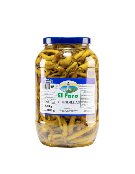 Pickled Guindilla, Green Basque Chilli peppers, 1800g