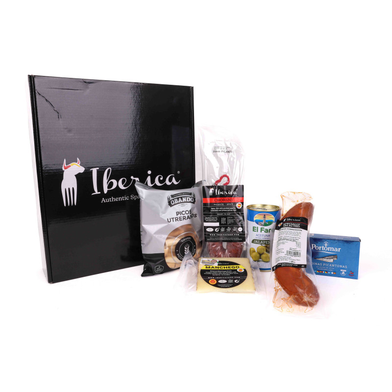 De Tapas' Spanish Snack Gift Hamper – Chorizo, Sobrasada, Manchego Cheese, Olives & Sardines