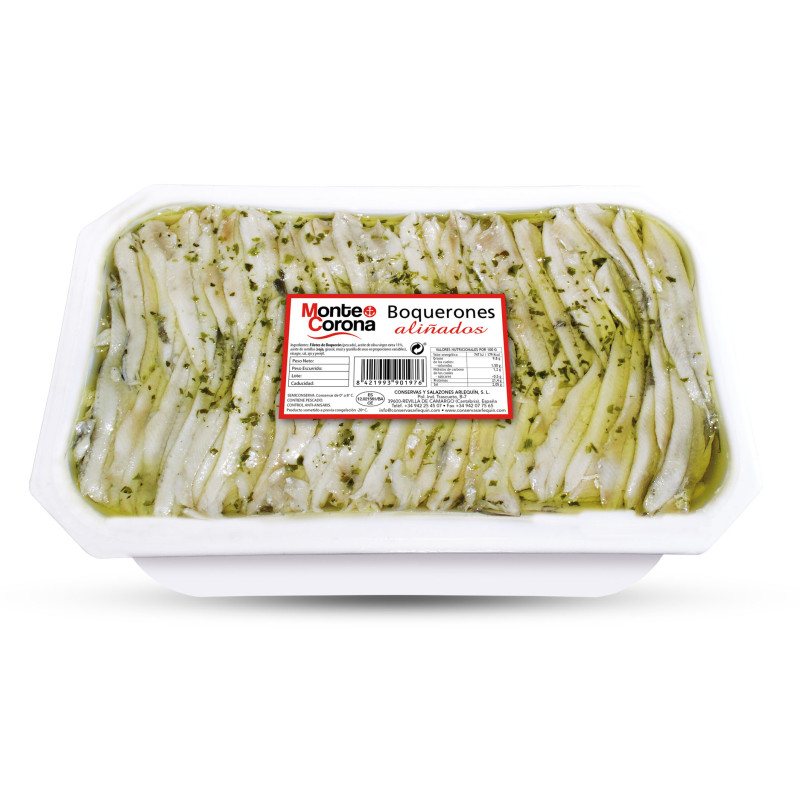Boquerones, White Anchovies in Olive Oil, Garlic & Parsley, 700g