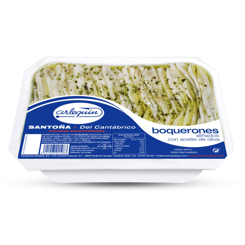 Marinated Cantabrian Anchovy Fillets in Olive Oil Spanish White Anchovies 700g