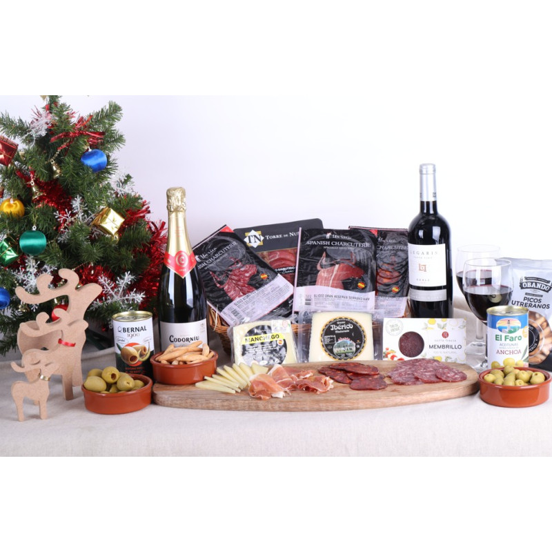 Spanish Charcuterie Board for Two - In Hamper Presentation Box
