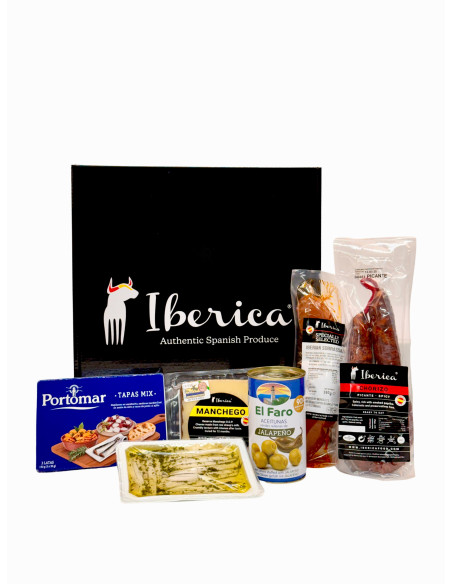 De Tapas Spanish Snack Gift Hamper – Chorizo, Sobrasada, Manchego Cheese, Olives, Anchovies & Tapas Mix