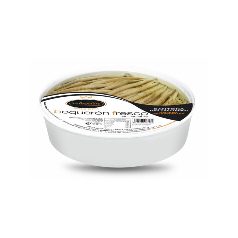 Cantabrian Fresh Boquerones, White Anchovies in Sunflower Oil – 700g Tub