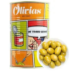 Spicy Pitted Gordal Olives with Olive Oil, 70/90, 4.2kg